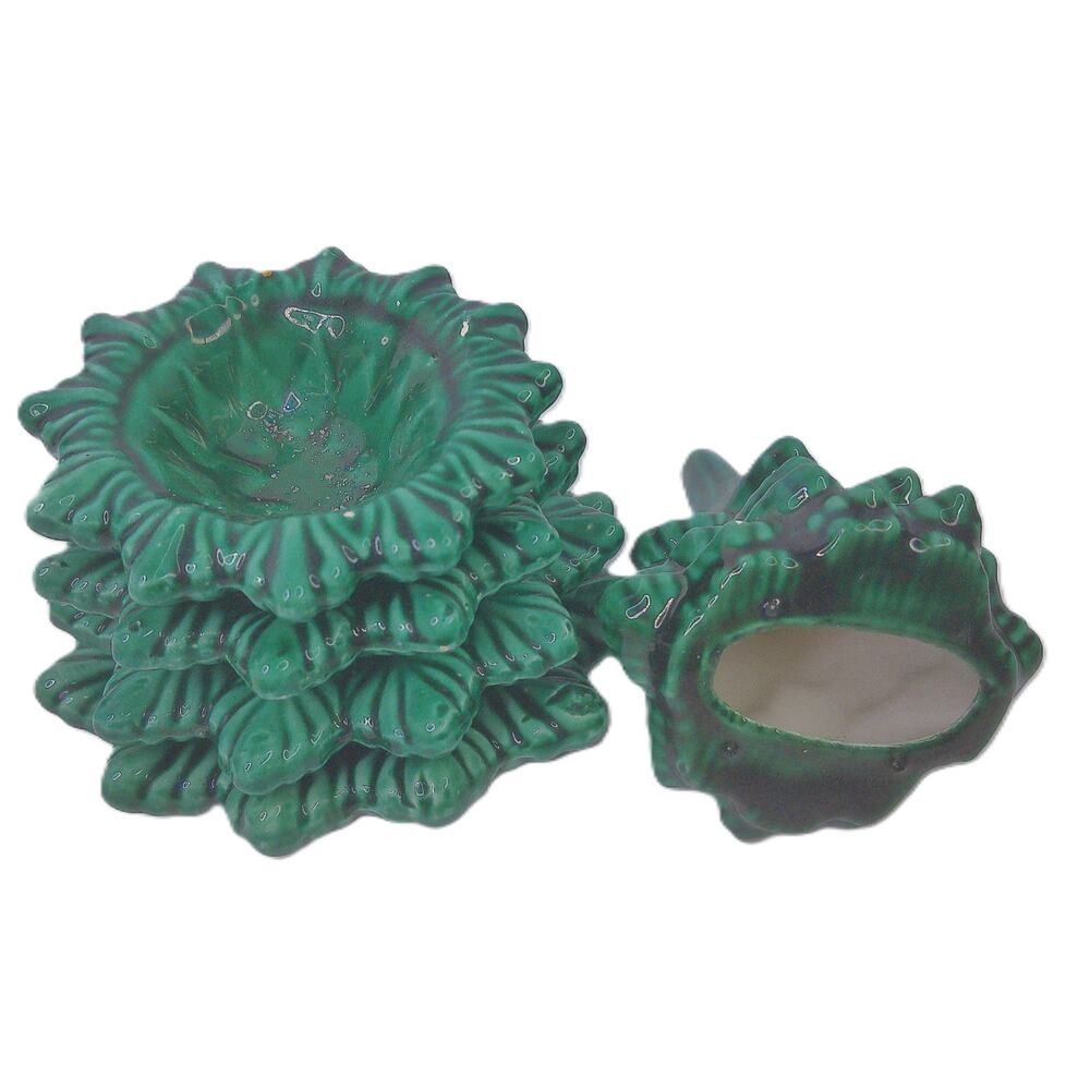 Vintage Ceramic Christmas Tree Ashtray Stacking Set Mid Century Modern READ - Picture 2 of 6